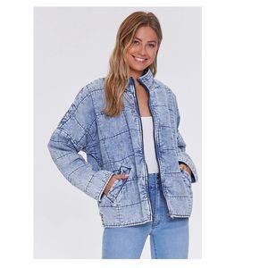 Free people dupe! Forever 21 quilted denim jacket